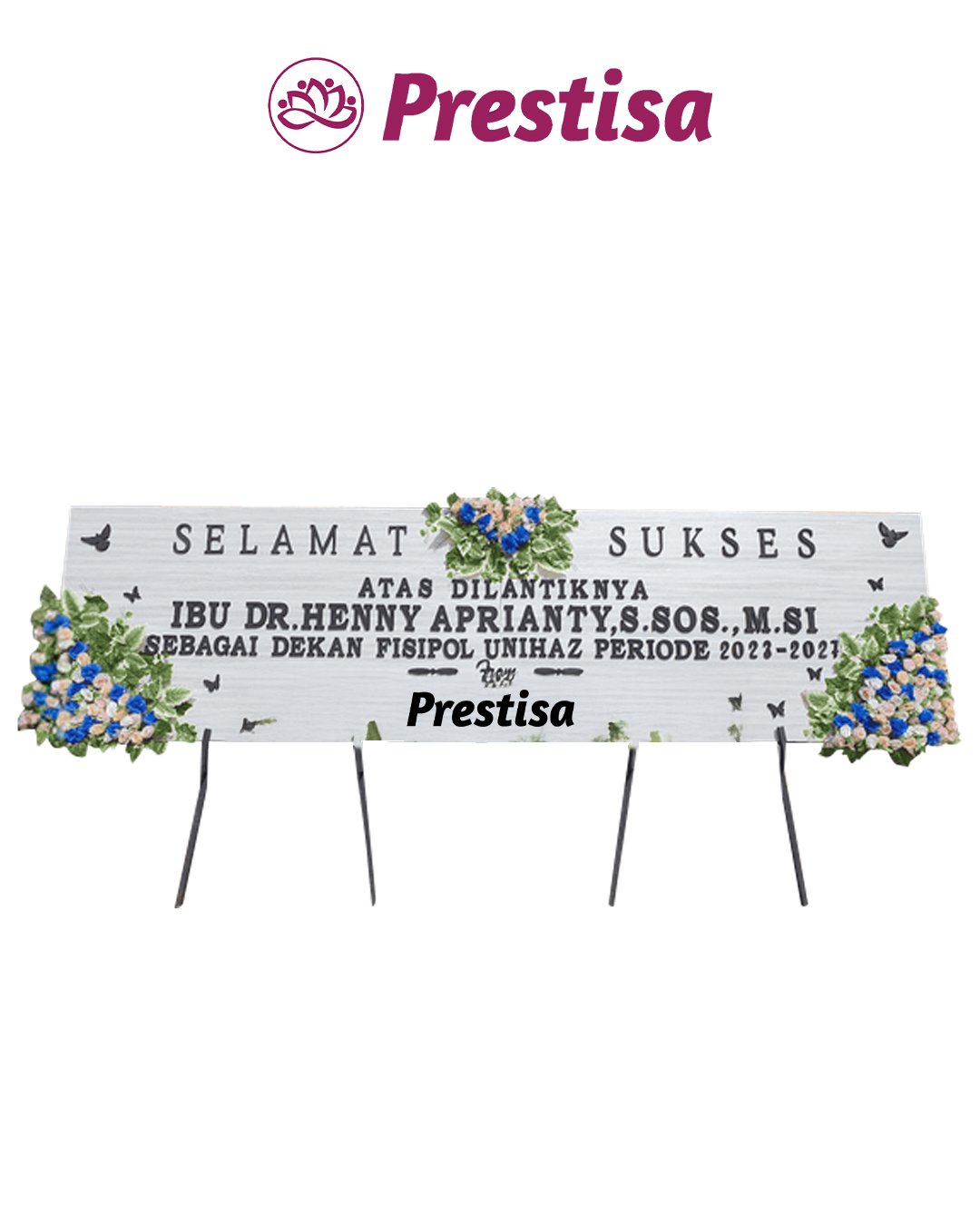 Karangan Bunga Papan Kayu - New 004